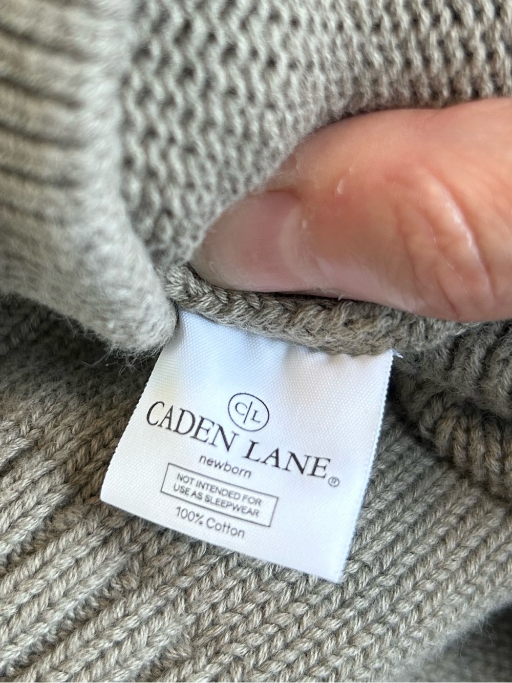 Caden Lane Knit Button-Up Baby Romper - Newborn - Picture 3 of 3